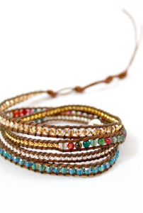 Carnival - Mixed Rainbow Color Crystal Wrap Bracelet