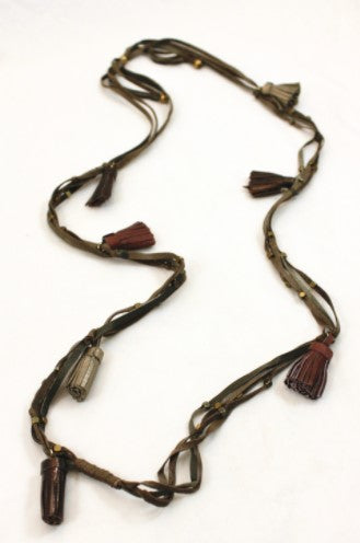Leather Tassels on Leather Necklace -The Classics Collection- N2-936