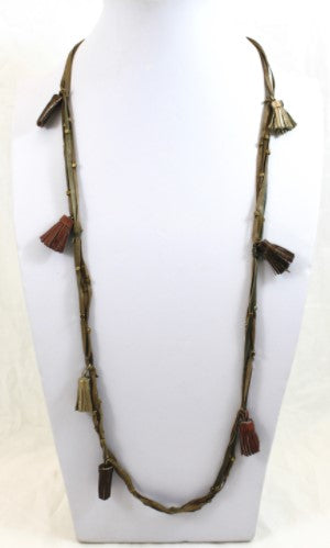 Leather Tassels on Leather Necklace -The Classics Collection- N2-936