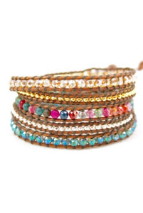 Carnival - Mixed Rainbow Color Crystal Wrap Bracelet