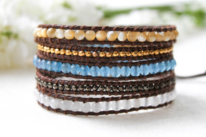 Foam - Perfect with Jeans Leather Wrap Bracelet