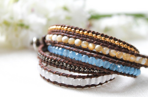 Foam - Perfect with Jeans Leather Wrap Bracelet