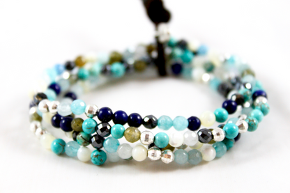 Delicate Turquoise Mix Mini Stack Bracelet - BC-032