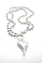 Load image into Gallery viewer, Large Silver Heart Necklace to Wear Short or Long -The Classics Collection-N2-2179
