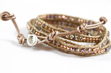 Load image into Gallery viewer, Lemonade - Crystal and Rose Gold Leather Wrap Bracelet
