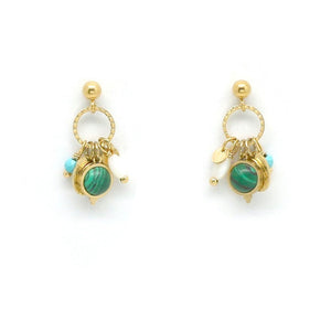 Mini Dangle Earrings with Semi Precious Stones -French Flair Collection- E4-106