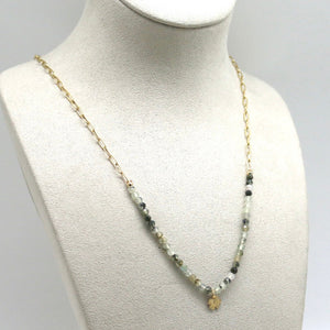 Prehnite Stone Convertible Necklace to Bracelet -French Flair Collection- B1-2057