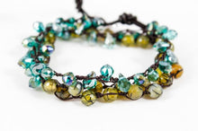 Load image into Gallery viewer, Hand Knotted Convertible Crochet Bracelet, Necklace, or Headband, Stone and Crystal Mix - WR-054
