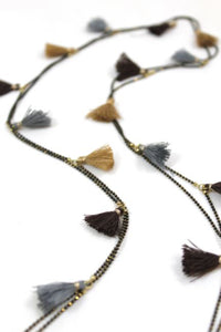 Wrap Necklace with Mini Tassels -The Classics Collection- N2-769