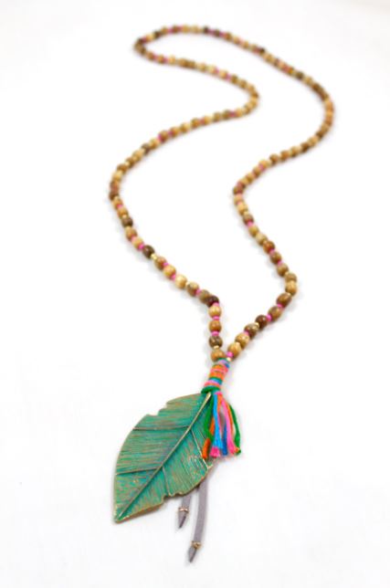 Metal Fall Leaf Necklace -The Classics Collection- N2-811