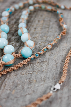 Load image into Gallery viewer, Hand Woven Amazonite Large Faceted Beads -Luxury Collection- NL-026
