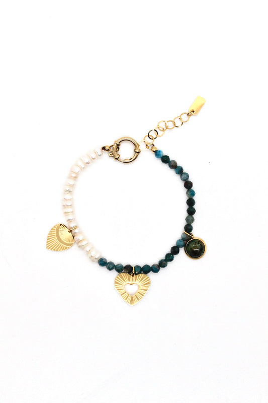 Freshwater Pearls and Heart Bracelet -French Flair Collection- B1-2083