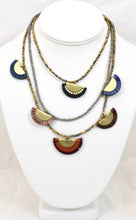 Load image into Gallery viewer, Artsy Crystal Layered Necklace with Fan Charms -The Classics Collection- N2-917
