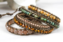 Load image into Gallery viewer, Dirt - African Turquoise and Jasper Mix Wrap Bracelet
