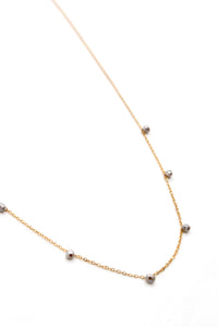Teeny Tiny Freshwater Pearls on Delicate 24K Gold Plate Chain -Mini Collection- N3-009