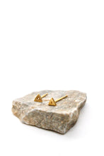 Load image into Gallery viewer, Gold Triangle Dot Stud Earrings - E3-004
