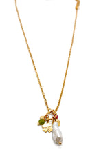 Load image into Gallery viewer, Pearl Drop Lucky Shamrock Delicate Short Necklace -French Flair Collection- N2-2240
