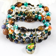 Load image into Gallery viewer, Semi Precious Stone and Pearl Stack Bracelet -The Classics Collection- B1-684
