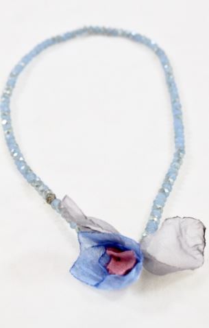 Blue Double Crystal Flower Bracelet -The Classics Collection-  B1-1023