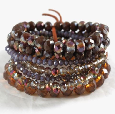 Glass Bead Cluster Bracelet - French Flair Collection - B1-1038