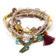 Load image into Gallery viewer, Creams and Pastels Stretch Stack Bracelet  -The Classics Collection- B1-809
