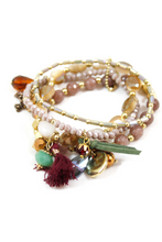Load image into Gallery viewer, Creams and Pastels Stretch Stack Bracelet  -The Classics Collection- B1-809
