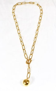 Gold Ball Dangle Chain -French Flair Collection- N2-997