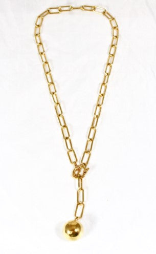 Gold Ball Dangle Chain -French Flair Collection- N2-997