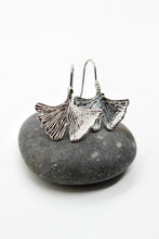 Load image into Gallery viewer, Silver Tone Gingko Leaf Earrings - E1-006

