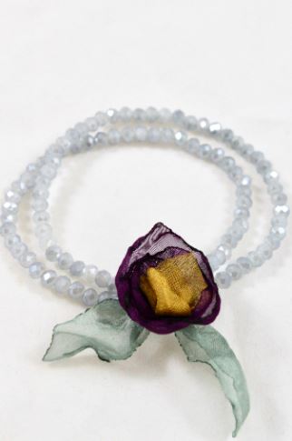 Light Double Crystal Flower Bracelet -The Classics Collection- B1-1029