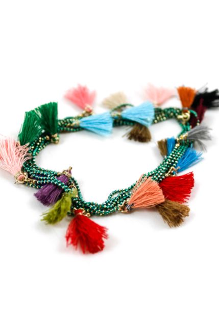 Wrap Tiny Tassel Necklace Extra Long -The Classics Collection- N2-658