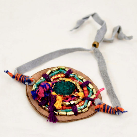 Beads and Leather Adjustable Bracelet   -The Classics Collection- B1-979