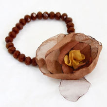 Load image into Gallery viewer, Brown Crystal Flower Bracelet -The Classics Collection-  B1-1003
