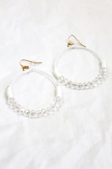 Crystal Beaded Hoop Earrings - E001-Translucent