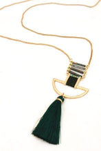 Load image into Gallery viewer, Green Tassel Beaded Charm Long Chain Necklace -The Classics Collection- N2-905
