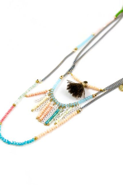 Three Row Delicate Chain and Beads -The Classics Collection- N2-727