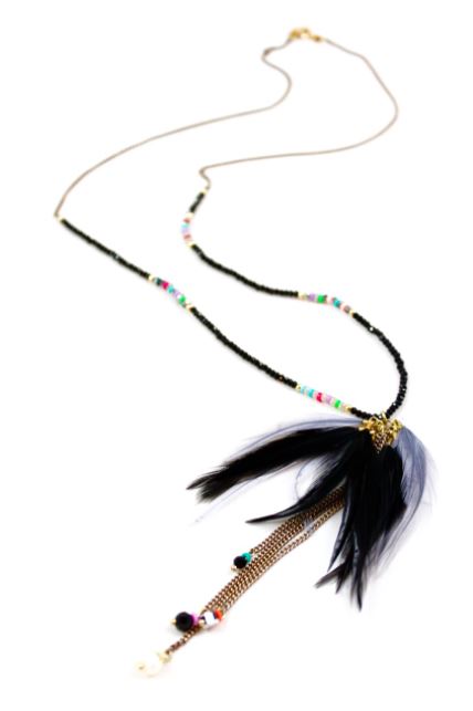 Feather Dangle Fun Necklace -The Classics Collection- N2-703