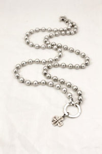 Convertible Short or Long Silver Ball Chain Lucky Shamrock -The Classics Collection- N2-892