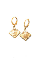 Load image into Gallery viewer, Bronze French Religious Charm Earrings -French Medal Collection- E6-008

