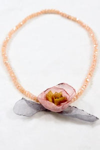 Light Pink Double Crystal Flower Bracelet -The Classics Collection-  B1-1024