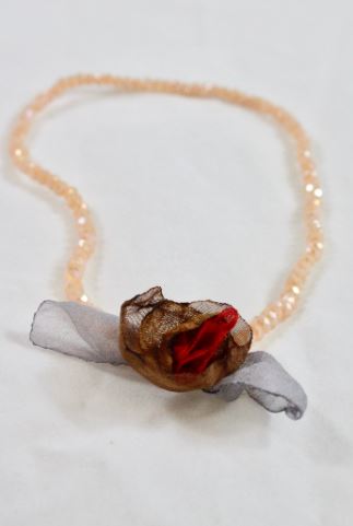 Cream Double Crystal Flower Bracelet -The Classics Collection- B1-1014