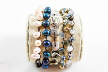 Load image into Gallery viewer, Hand Knotted Convertible Crochet Bracelet or Necklace, Crystals and Stones Mix - WR-098
