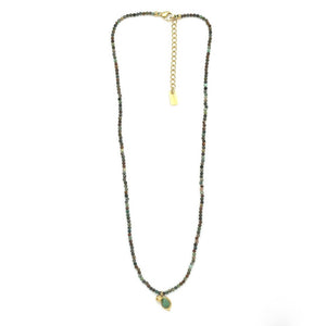 Short and Delicate Mini African Turquoise Necklace -French Flair Collection- N2-2188