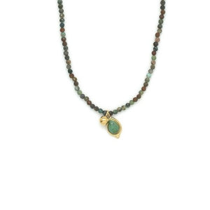 Short and Delicate Mini African Turquoise Necklace -French Flair Collection- N2-2188
