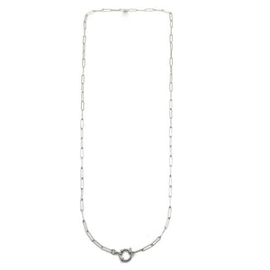 Stainless Steel Silver Long Chain Necklace -French Flair Collection- N2-2140