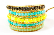 Load image into Gallery viewer, Clyde - Yellow Lime Green Mix Wrap Bracelet
