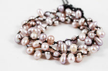 Load image into Gallery viewer, Hand Knotted Convertible Crochet Bracelet, Necklace, or Headband, Freshwater Pearls - WR-055
