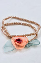 Load image into Gallery viewer, Peach Double Crystal Flower Bracelet -The Classics Collection- B1-1030
