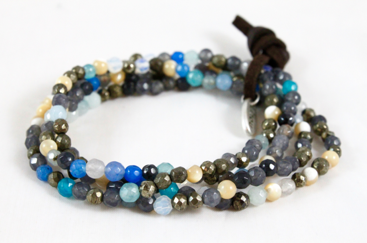 Delicate Semi Precious Stone Mini Stack Bracelet - BC-041