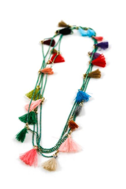Wrap Tiny Tassel Necklace Extra Long -The Classics Collection- N2-658